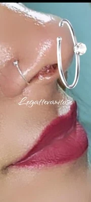 set di 5  PIERCING  Acciaio   Orecchini Da NASO Acciaio Chirurgico Cerchi - Immagine 1 di 4