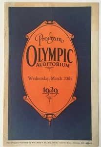 1929 Wrestling Scorecard Olympic Club L.A. 20.03.1929 - Bild 1 von 4