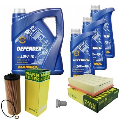 MANN Inspektionspaket 8 L MANNOL Defender 10W-40 für Skoda Superb I 2.5 TDi - Bild 1 von 4