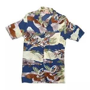 VTG CALIFORNIA MADMAN HAWAIIAN ALOHA SHIRT 40s 50s TIKI ROCKABILLY XS 32” - Picture 1 of 4