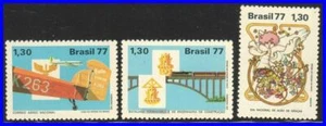 BRAZIL 1977 BRIDGES, TRAINS, PLANES, ANGEL MNH - Picture 1 of 1
