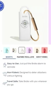 Birdie Women's Personal Safety Alarm 130dB Siren with Light and Keychain - Picture 1 of 3