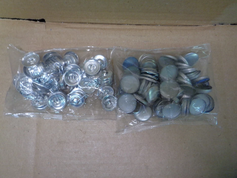 100 sets 25mm Fabric Cover Buttons  Flat Ring Back DIY fabric button - Image 1 of 1