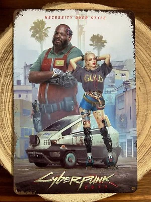 🍀 Blechschild Metallschild Gaming Cyberpunk 2077 Tin Sign