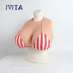 IVITA Artificial Silicone Breast Form Drag Queen Huge Boobs K Cup - Picture 1 of 12
