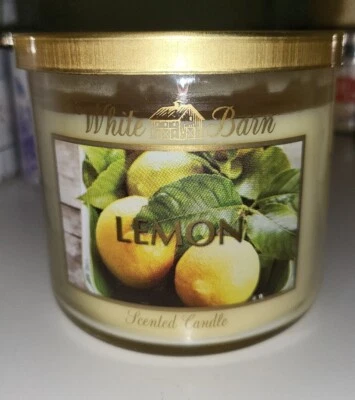 NEW Bath & Body White Barn Lemon 3-Wick 14.5 oz Candle Rare HTF - Image 1 of 4