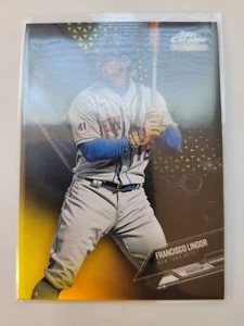 Francisco Lindor Gold 44/50 2021 Topps Chrome Black Baseball - Picture 1 of 2