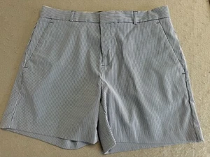 Banana Republic Shorts Womens 8 Blue Nautical Stripe Railroad Everyday Prep - Picture 1 of 4