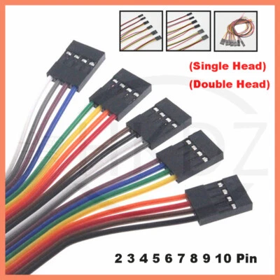 2-10 Way Dupont Jump Cables 2.54mm Ribbon Connector Wire Cable Lead 20cm 30cm - Image 1 of 4