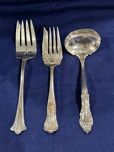 S/3 Vintage Silverplate Serving Pieces Rogers & Royal Plate Co - 2 Forks & Ladle - Picture 1 of 6