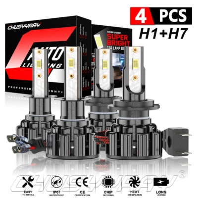 Para Kia Magentis 2006 4x Combo H1+H7 Kit de faros LED Bombillas de haz alto bajo Blanco Foto 1 de 4