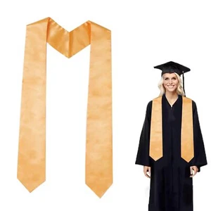 72 Inches Unisex Adult Plain Graduation Honor Stole Graduation Sash 2024 Yellow - Picture 1 of 7