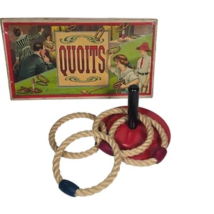 Quoits Vintage Game Milton Bradley 4705 Complete Ring Toss USA Indoor outdoor - Picture 1 of 16