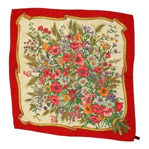 Ambassador Of Distinction roter Damen-Schal mit Blumenmuster | Vintage Designer Vintage Vintage - Bild 1 von 2