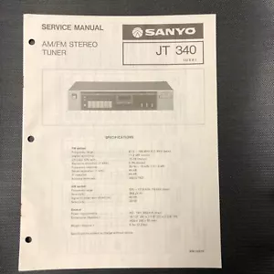 Sanyo jt 340 service manual original repair book stereo am/fm tuner radio - Picture 1 of 2
