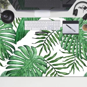 Computer Desk Top Mat Pad Large for Home School Keyboard 100x50 Palm leaves - Afbeelding 1 van 3