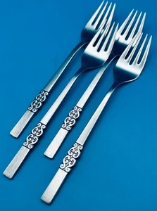 4 International Danish Scroll Salat Dessert Gabeln 7 1/8" Edelstahl Besteck - Bild 1 von 12