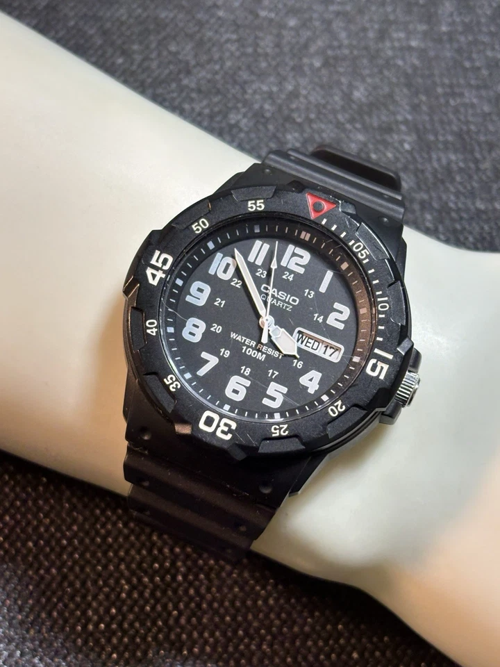 Casio 5125 Men’s WR100M Black Field Watch,Day/Date,Rotating Bezel,New Battery - Image 1 of 4