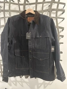 Chaqueta Cruiser Denim Forrada Filson - Rayas Índigo Crudo/Cantimplora Hecha en EE. UU. L - Imagen 1 de 6