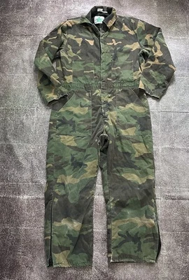 Men's Vintage 90's Liberty Camouflage Dunk Hunting Quilt Lined Coveralls Sz XL - Image 1 of 4