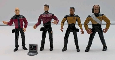 Star Trek The Next Generation 1992 Playmates Lote de 4 Picard Riker Wharf Geordi Foto 1 de 4