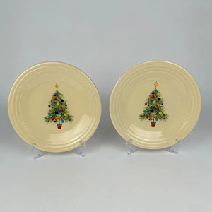 2er Set Fiesta Geschirr 9" Weihnachtsbaum Mittagessen/Mittagessen Teller HLC Fiestaware USA - Bild 1 von 18