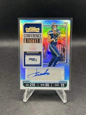 2023 Contenders Rookie Auto Conference Ticket /75 #193 Jake Bobo RC Seahawks - Image 1 of 4