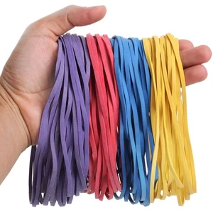 300G Assorted Color Rubber Bands 120 Pack Blue Red Yellow Purple 7X1.8 Inches - Picture 1 of 9