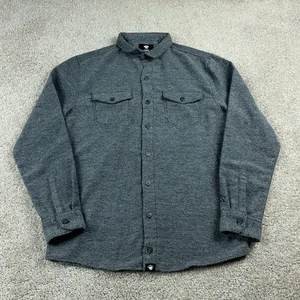 Rabbit Running Shirt Mens Large Gray Flannel Wool Blend Button Up Hiking Country - Picture 1 of 9