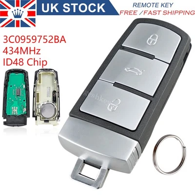 for 2006 2007 2008 2009 2010 2011 VW Passat CC Keyless Remote Key Fob 433MHz 3B - Image 1 of 4
