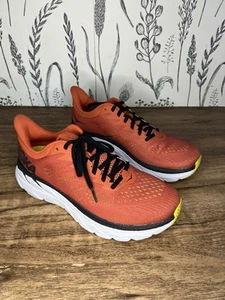 Hoka Mens Clifton 7 Running Sneakers Chili Red/Black Size 8 SKU238 - Picture 1 of 8