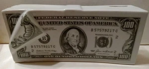 CERAMIC DOLLAR COIN BANK PREOWNED - Picture 1 of 9