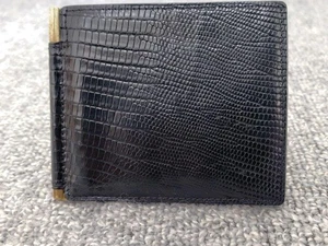 Tom Ford Money Clip Wallet Bifold Black Lizard Leather Made in Italy - Picture 1 of 8
