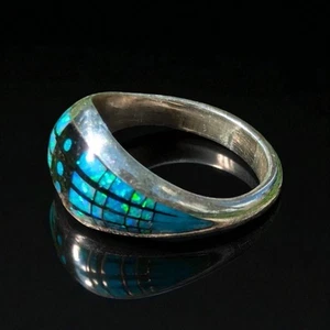 Sz 7 Sky Warrior Eagle Wing Native American Opal Turquoise ring Sterling Silver - Picture 1 of 6