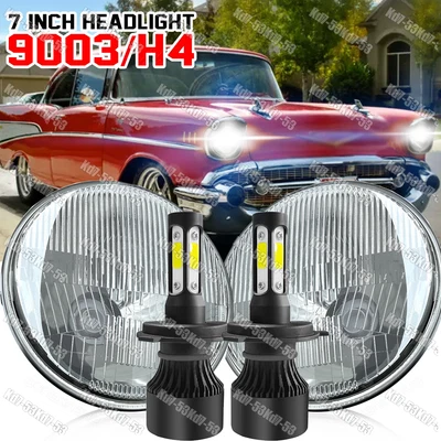 Faros LED redondos de 2 x 7"" para Chevrolet Bel Air 1953-1957/150/210 Impala Ford Foto 1 de 4