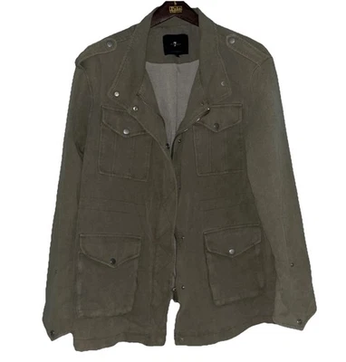 Chaqueta de safari/granero de algodón con cremallera completa 7 para toda la humanidad-grande Foto 1 de 4