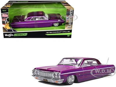 1964 CHEVROLET IMPALA SS LOWRIDER CANDY PURPLE 1/26 DIECAST CAR BY MAISTO 32547 - Image 1 of 4