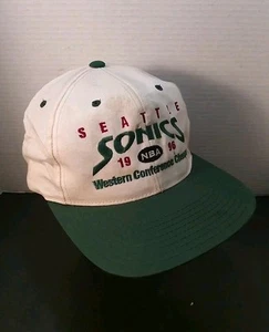 Vintage Seattle Super Sonics Mütze 1996 Conference Champs "Bedarf Reinigung - Bild 1 von 20