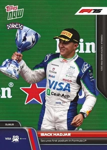 Tarjeta Isack Hadjar RC 1er Podio F1 2025 Fórmula 1 Topps AHORA #58 - CANTIDAD - Imagen 1 de 2