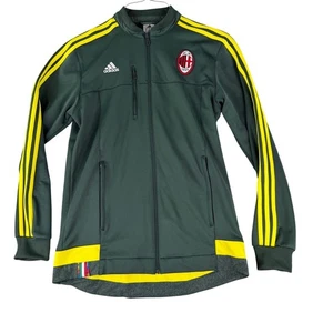 Chaqueta de Pista de Fútbol Adidas AC Milan Para Hombre M Cremallera Completa Verde Rayas Amarillas - Imagen 1 de 9