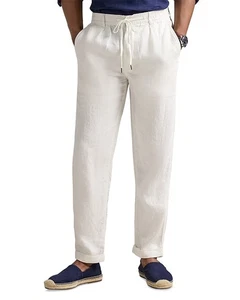 Polo Ralph Lauren Mens Prepster Slim Tapered Linen Pants in White Size XL - Picture 1 of 1