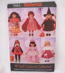 Butterick 18" Doll Halloween Costume Pattern 5661 Gypsy Witch Princess From 2001 - Picture 1 of 1