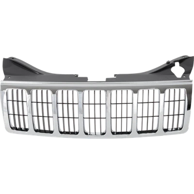 Grille For 2005-2007 Jeep Grand Cherokee Chrome Shell w/ Black Insert Plastic Foto 1 de 4