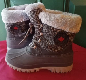 Storm by Cougar grau kariert Fellbesatz String Schnürung Schnee Winter*Wandern*Stiefel Gr. 7 - Bild 1 von 7