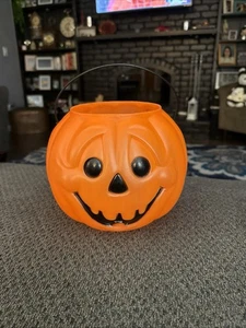 Vintage Halloween Blasform Trick or Treat Kürbis Jack-O - Laterne Eimer Eimer - Bild 1 von 7