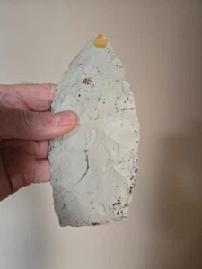 Massive 7" PALEO Curved Knife Blade Flint Scraper - Burlington Chert - Picture 1 of 17