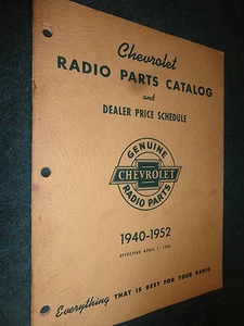 Chevrolet 1940-1952 radio libro de piezas de coche y camión catálogo original - Imagen 1 de 6