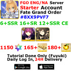 [ENG/NA][INST] FGO / Fate Grand Order Starter Account 6+SSR 160+Tix 1190+SQ