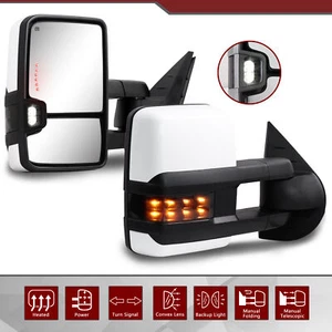 Tow Mirrors Power Heated for 2007-2014 Silverado Sierra LED Signals Manual Fold - Bild 1 von 8