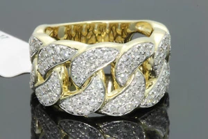 10K YELLOW GOLD 1.75 CARAT MENS REAL DIAMOND ENGAGEMENT WEDDING PINKY RING BAND - Picture 1 of 3